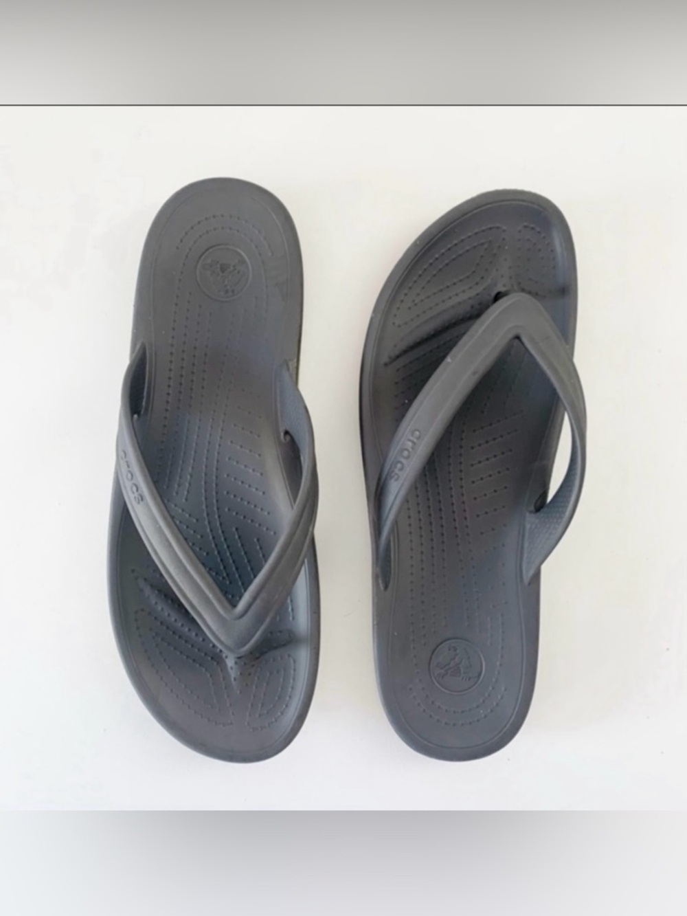 CROCS Men's Gray "Crocband" Flip Flop Sandals ~ 12